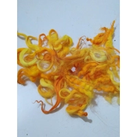 Bright orange and yellow curly wool and locks, 10g