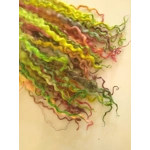 Bright Rainbow wenselydale curly wool lock 28g 14g 7g