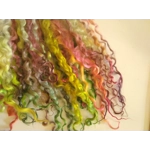 Bright Rainbow wenselydale curly wool lock 28g 14g 7g
