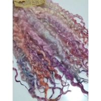 Rainbow mix wenselydale curly wool lock 28g 14g 7g
