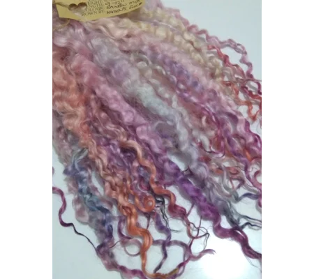 Rainbow mix wenselydale curly wool lock 28g 14g 7g