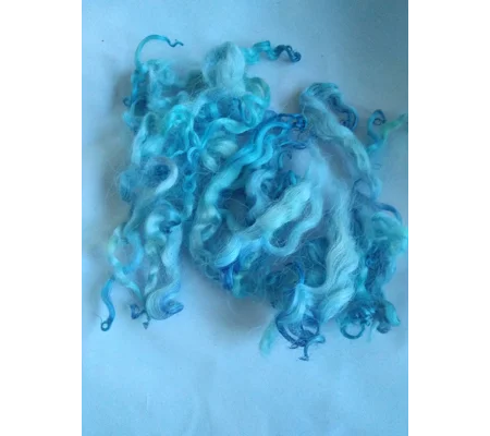 White Faced Dartmoor OCEAN BLUE curly wool