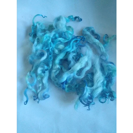 White Faced Dartmoor OCEAN BLUE curly wool
