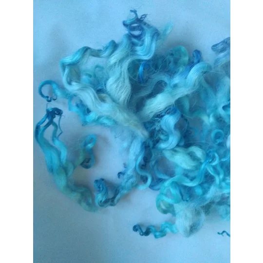 White Faced Dartmoor OCEAN BLUE curly wool