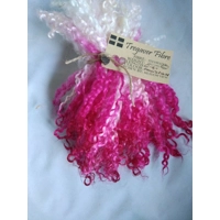 Magenta pink dip Teeswater wool locks, 28g 14g 7g