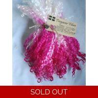 Magenta pink dip Teeswater wool locks, 28g 14g 7g