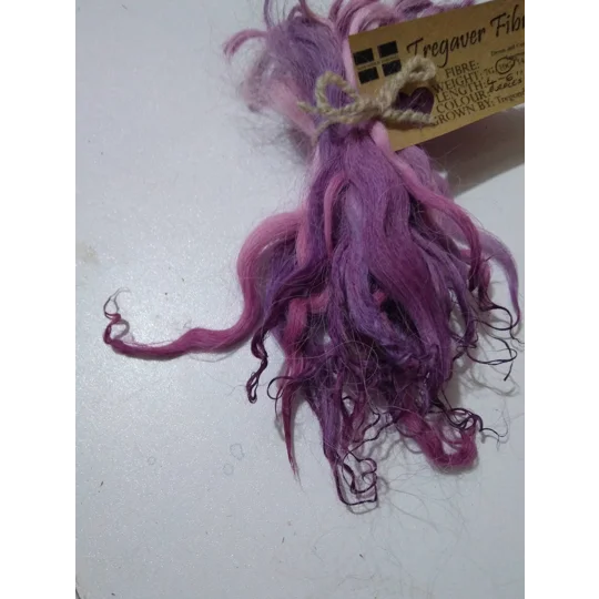 Purples and Pinks hand dyed curly wool locks