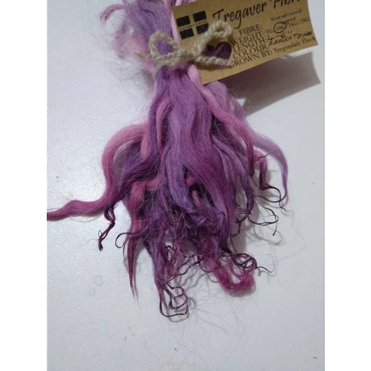 Purples and Pinks hand dyed curly wool locks