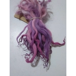 Purples and Pinks hand dyed curly wool locks