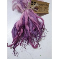 Purples and Pinks hand dyed curly wool locks