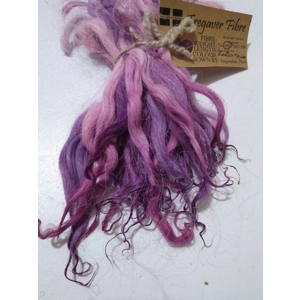 Purples and Pinks hand dyed curly wool locks