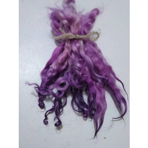 Purples violet lilac hand dyed curly wool locks