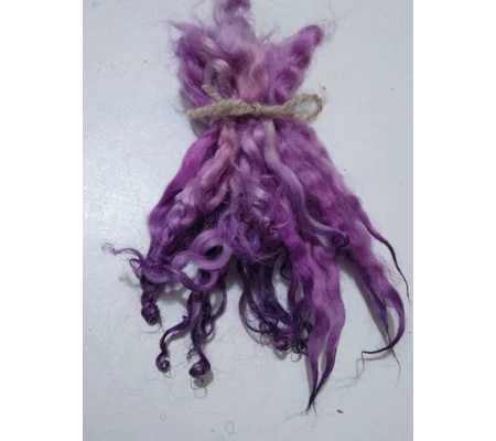 Purples violet lilac hand dyed curly wool locks