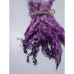 Purples violet lilac hand dyed curly wool locks