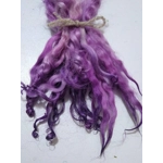 Purples violet lilac hand dyed curly wool locks