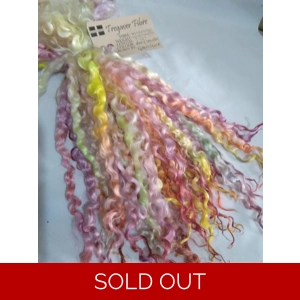 Fairy Rainbow wenselydale curly wool lock 28g 14g 7g