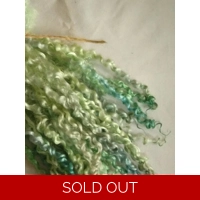 Blue Green Silver wensleydale hand dyed curly wool locks 10g