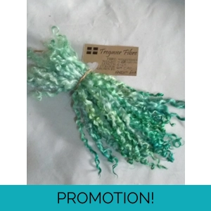 Sea Greens wensleydale hand dyed curly wool locks 10g