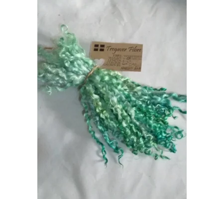 Sea Greens wensleydale hand dyed curly wool locks 10g