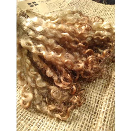 Cinnamon Brown Wensleydale wool locks, 28g 14g 7g 6-8"
