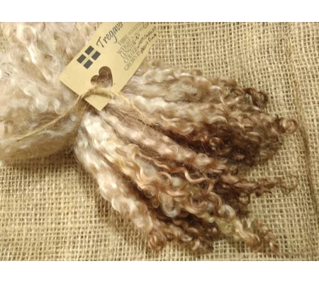 Warm Chestnut Wensleydale wool locks, 28g 14g 7g 6-8"