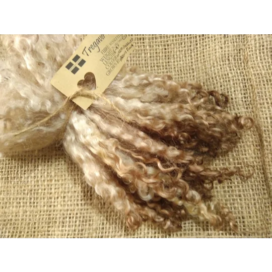 Warm Chestnut Wensleydale wool locks, 28g 14g 7g 6-8"