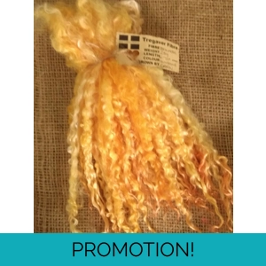 Sunshine Yellow and Orange curly wool locks, 28g 14g 7g 6-10