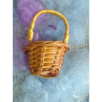 miniature rattan basket with handle