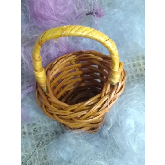 miniature rattan basket with handle