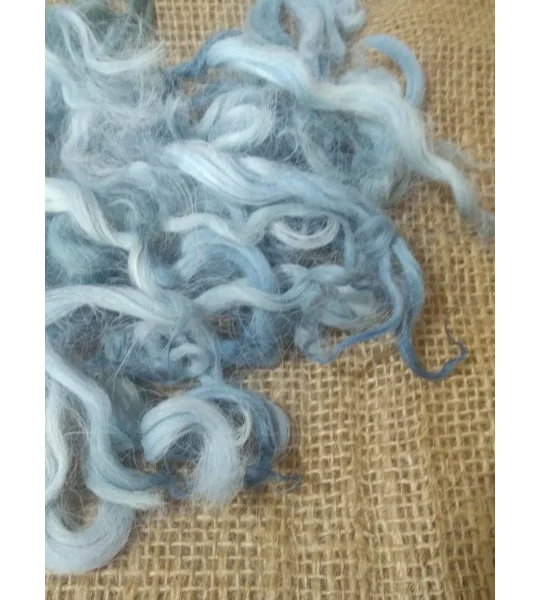 Sky Blue curly wool and locks, 10g Devon and Cornwall Longwool