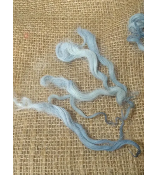 Sky Blue curly wool and locks, 10g Devon and Cornwall Longwool