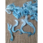 Tropical Blues curly wool and locks, 10g Devon and Cornwall Longwool