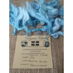 Tropical Blues curly wool and locks, 10g Devon and Cornwall Longwool