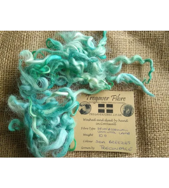 Sea Breezes greens/blue/teal wool and locks 10g