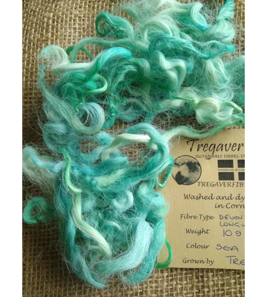 Sea Breezes greens/blue/teal wool and locks 10g