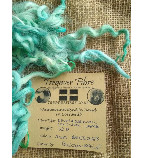 Sea Breezes greens/blue/teal wool and locks 10g