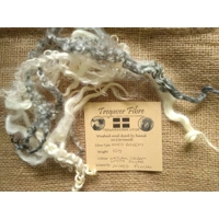 Mixed breeds curly wool, 10g Cream white and Silver