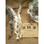 Mixed breeds curly wool, 10g Cream white and Silver Mixed breeds curly wool, 10g Cream white and Silver