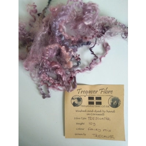 Fairy Mix Teeswater curly wool, 10g Pink Purple Blue (v)