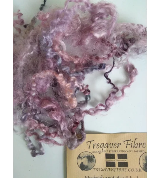 Fairy Mix Teeswater curly wool, 10g Pink Purple Blue (v)