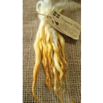 Sunny (yellow/orange) dip wavy white faced dartmoor wool locks, 7g