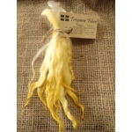 Yellow dip wavy white faced dartmoor wool locks, 7g