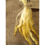 Yellow dip wavy white faced dartmoor wool locks, 7g
