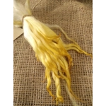 Yellow dip wavy white faced dartmoor wool locks, 7g