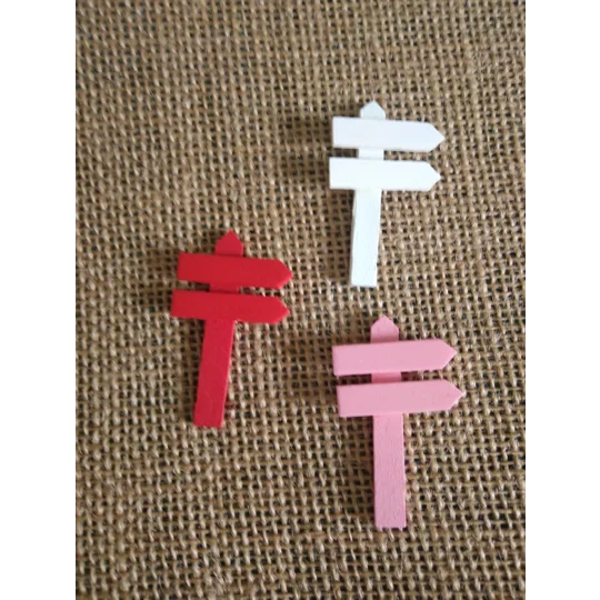 Miniature wood sign post, varied colours