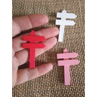 Miniature wood sign post, varied colours