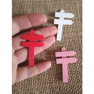 Miniature wood sign post, varied colours