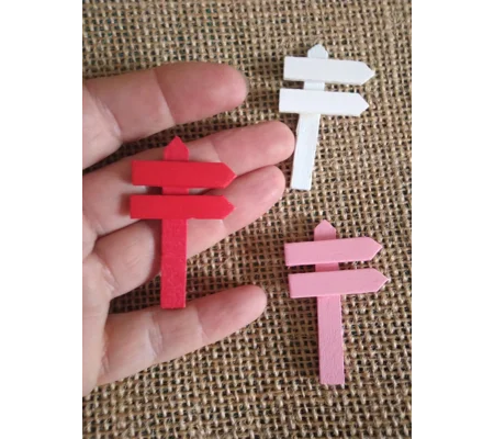 Miniature wood sign post, varied colours