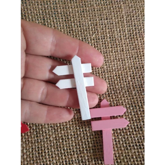 Miniature wood sign post, varied colours