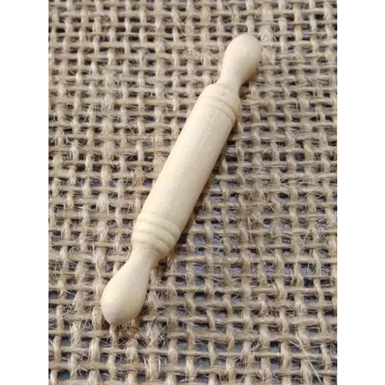 Miniature wood rolling pin for diaoramas, props for photography etc